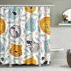 Animal Print Shower Curtain Multicolor Animal Design Bath Decor With Hooks For Home Decoration (White)