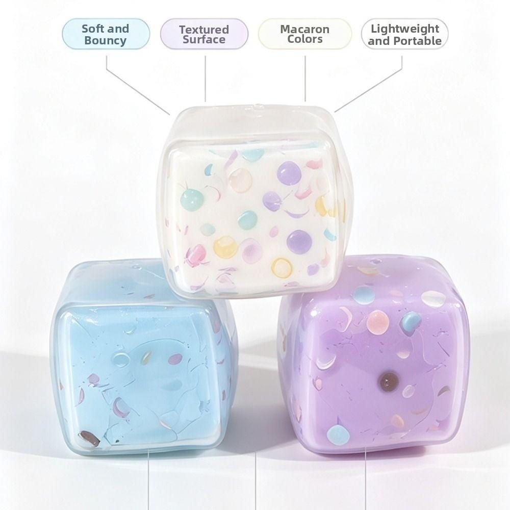 Crunchy Squeezed Cube Sound Effects TPR Fidget Toy Creative Sensory Stress Ball for Kids Adults