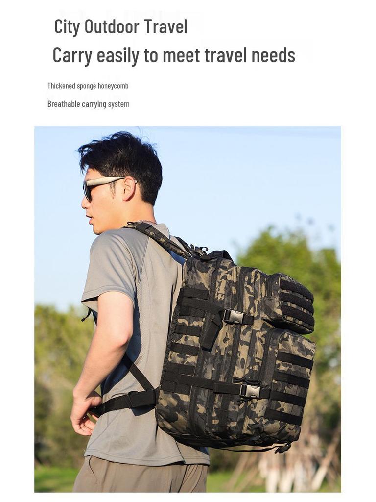 45L Camouflage Tactical Assault Backpack: Multifunctional Outdoor Camping & Hiking Rucksack