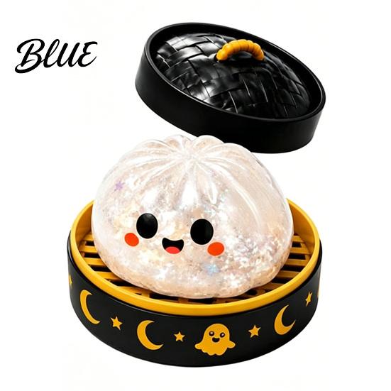 Blind Box Collectibles Pumpkin/Eyeball/Ghost Shape Toy Glitter with Halloween Decompression Squishy Dumpling Soft TPR Fidget Toys Stress Relief
