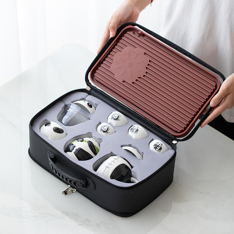Ceramic Kung Fu Impression Panda Travel Tea Set Business Enterprise Company Merchandise Festival Creative High-end Gifts