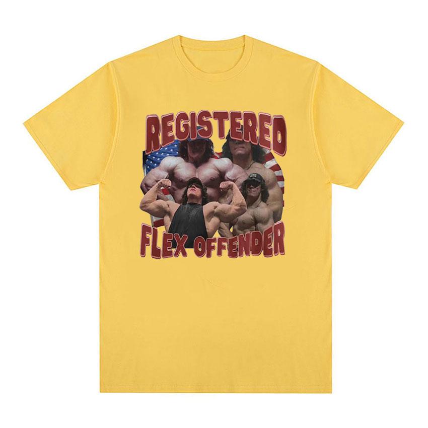 Registrierter Flex-Sünder Retro Grafik T-Shirt Sam Sulek Lustiger Fitnessstudio-Humor Kleidung T-Shirts Unisex O-Ausschnitt Baumwolle Übergroßes T-Shirt