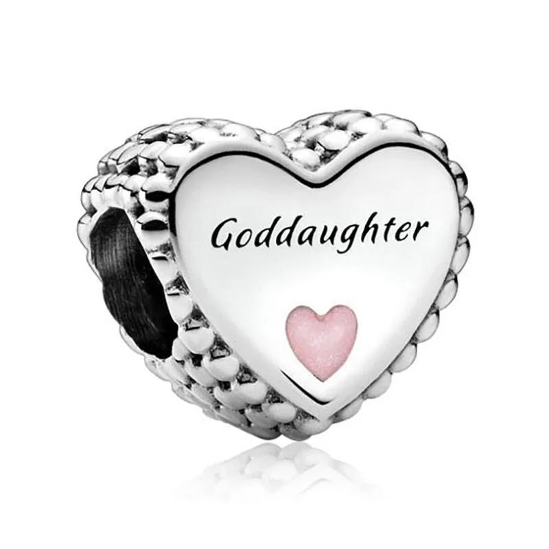 Nan Grand Daughter Best Friend Heart Beads Fits Charm Bracelet&Bangle DIY Women Jewelry Making