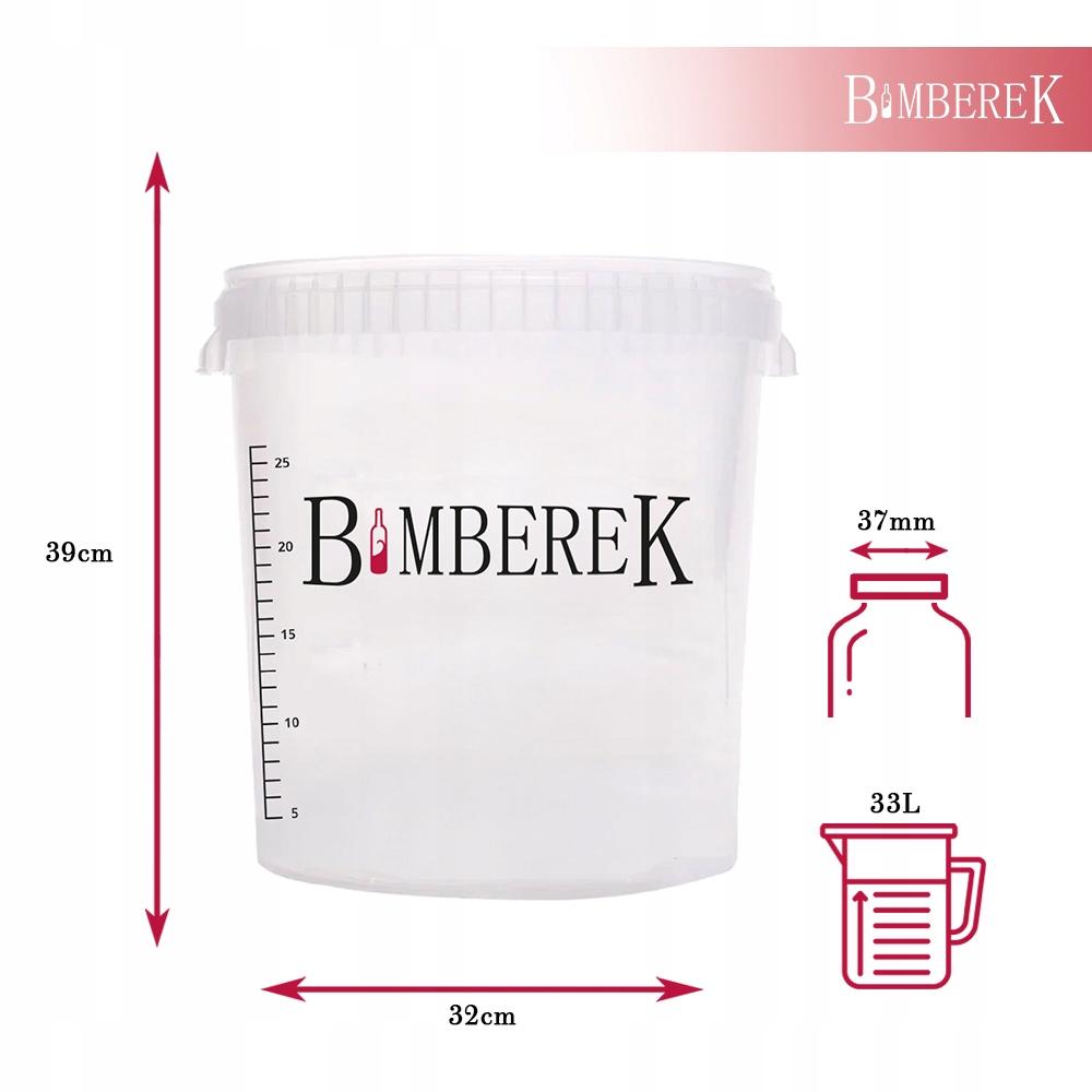 33L Fermentation Container with Tap and Tube for Wine, Beer, Liqueurs, Moonshine