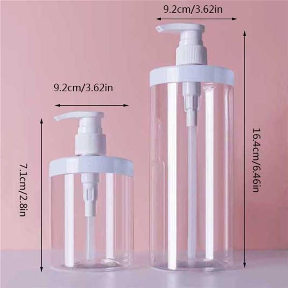 Pump Bottle Dispenser Refillable Wide Mouth Jar Style Empty Pump Bottle Bathroom Shower Container for Lotion Shampoo Conditioner