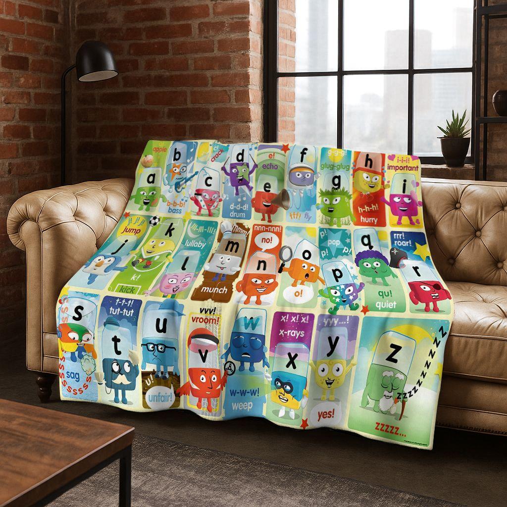 ABC Animal Alphabet Cartoon Early Educatio Children Flannel Blanket,Cozy Soft Throw Blanket for Home Bedroom Bed Sofa Cover