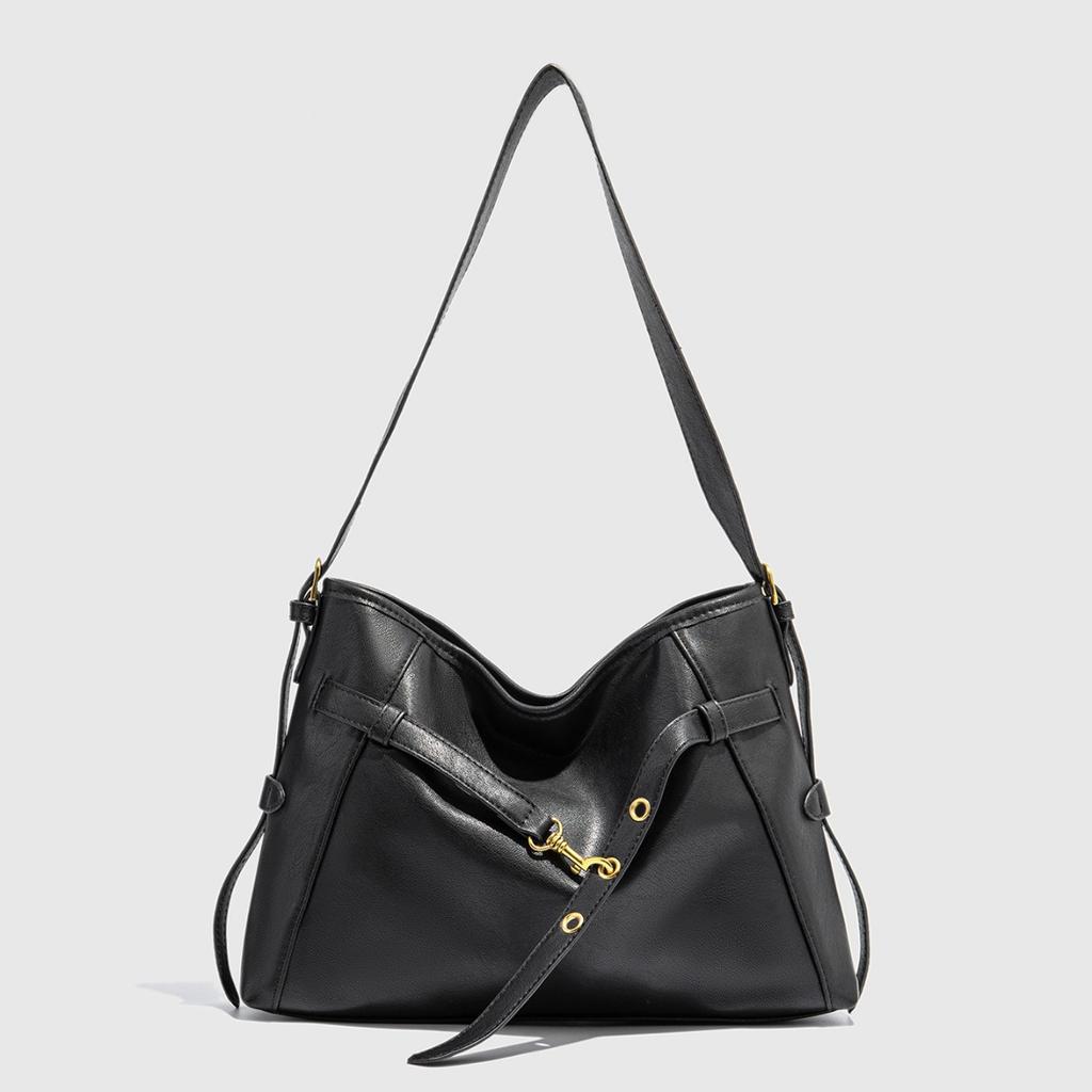 Vintage Large Capacity Tote Bag, High-end Motorcycle Commuting Bag, Crossbody Shoulder Bag for Women