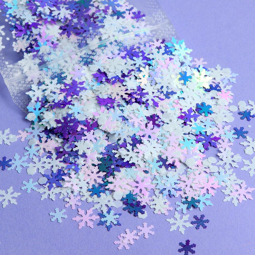 1bag 5g Christmas Nail Art Sequins, Snowflake Naisl Glitter, Festive Nail Decorations, Sparkling Snowflake Nail Accessories, DIY Manicure Design
