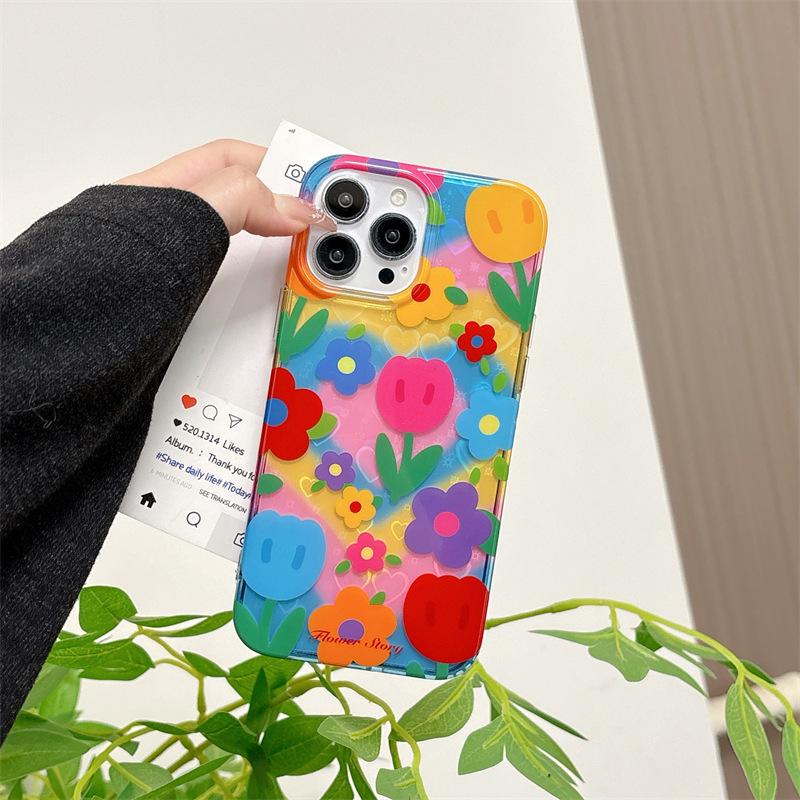 

Spring Tulip Flower Stand for iPhone 17 Pro Max Apple 16 & 15 Double Layer Case 14 17Pro Max