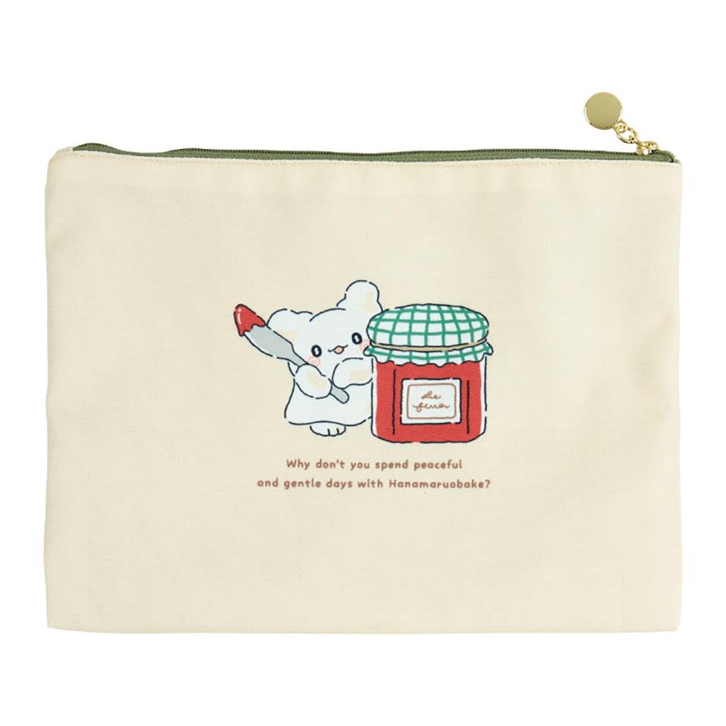Sanrio Flat Pouch Set Hanamaru Ghost Polyester Cotton Steel 931021 (Always Together!)