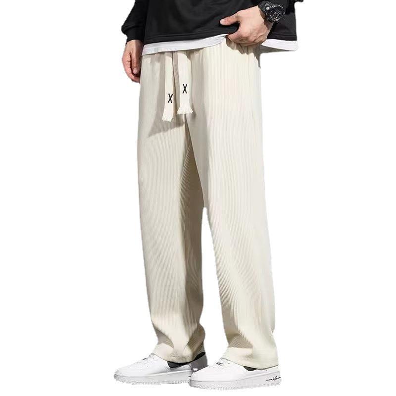 Men's 2025 Summer Quick-Dry Ice Silk Straight-Leg Sports Pants