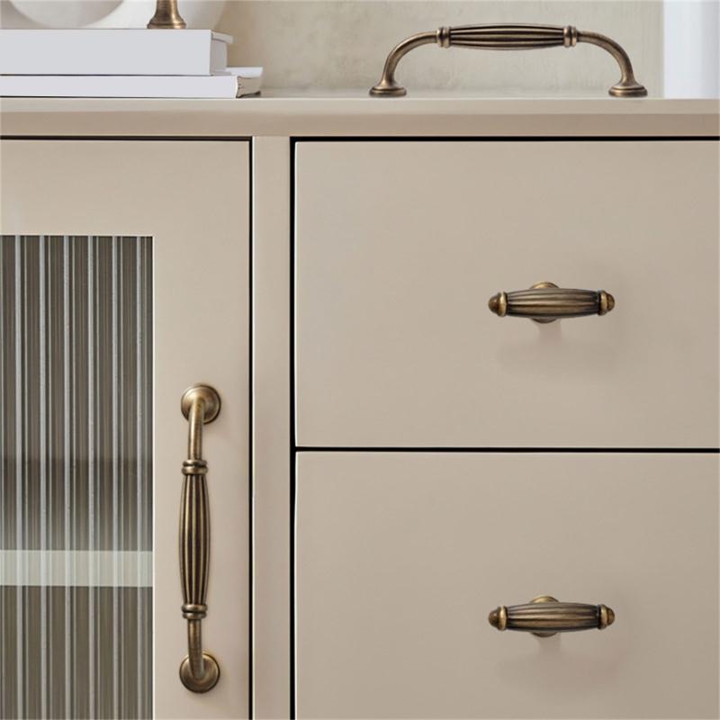 Drawer Pulls Zinc Alloy Dressers Knob Cupboard Handle Vintage Furniture Handle Simple Bedside Cabinet pull Enduring