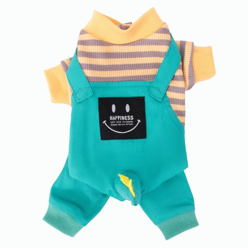 Pet autumn thin four-legged cat anti-hair loss striped dinosaur overalls puppy dog clothing cat clothes