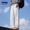 JEEP SPIRIT Men's Spring Knit Pleated Wide-Leg Casual Pants