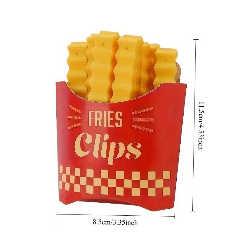 5/12PCS Snack Clip French Fry Shaped Magnetic Sealing Clips - Wall Mountable for Food Storage and Plastic Bag Freshness