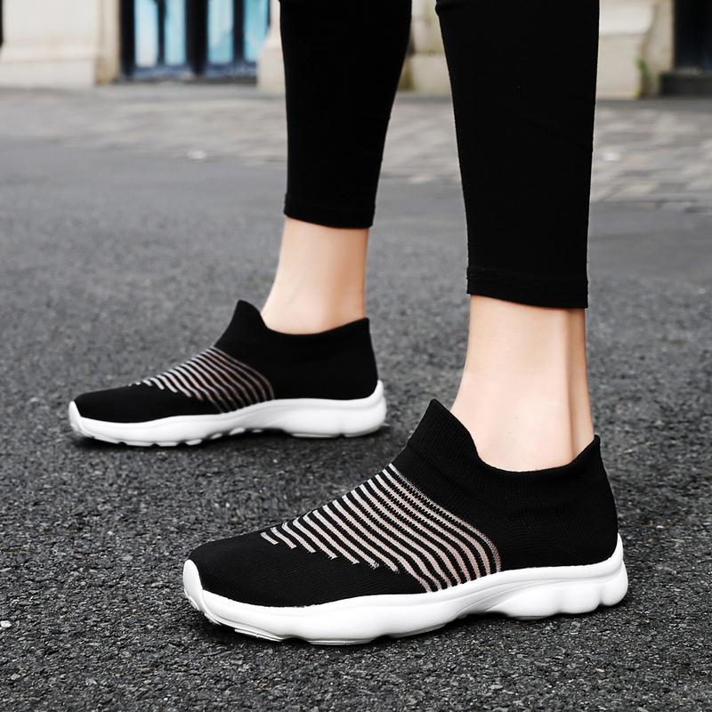 Fashion Women's Flat Bottomed Summer Casual Sneakers Lightweight Mesh Loafers Outdoor Jogging Couple Breathable Soft Soled Tennis Shoes
