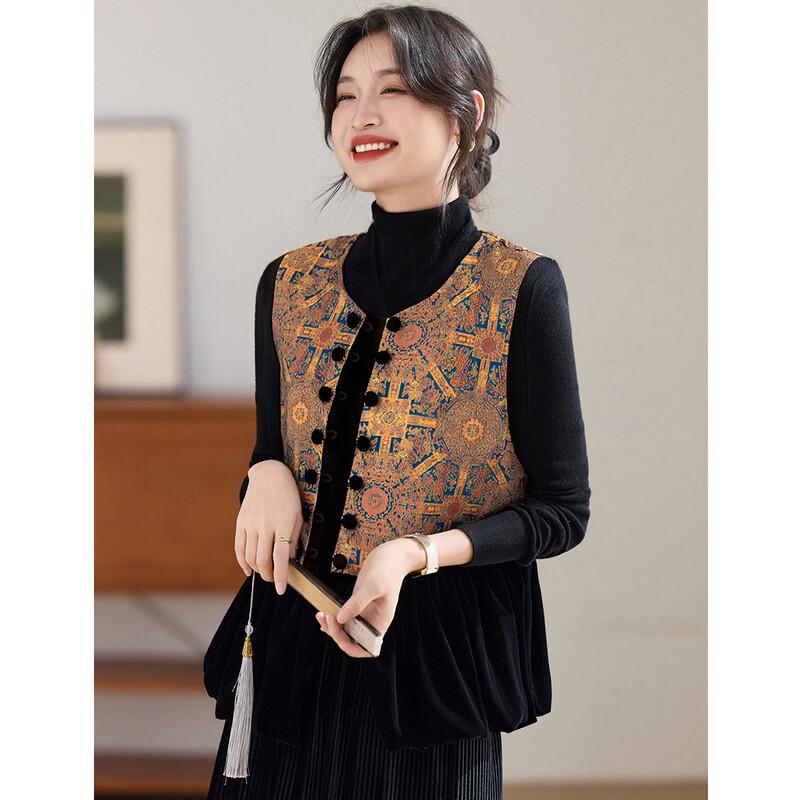ORIGIN Women s Loose Fit Printed Round Neck T-Shirt 2XL оранжевый