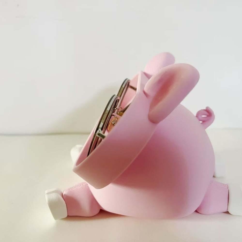 Portable Pink Piggy Glasses Case PLA Multi-functional Pig Stationery Storage Box Washable Dust-proof Eyewears Storage Box