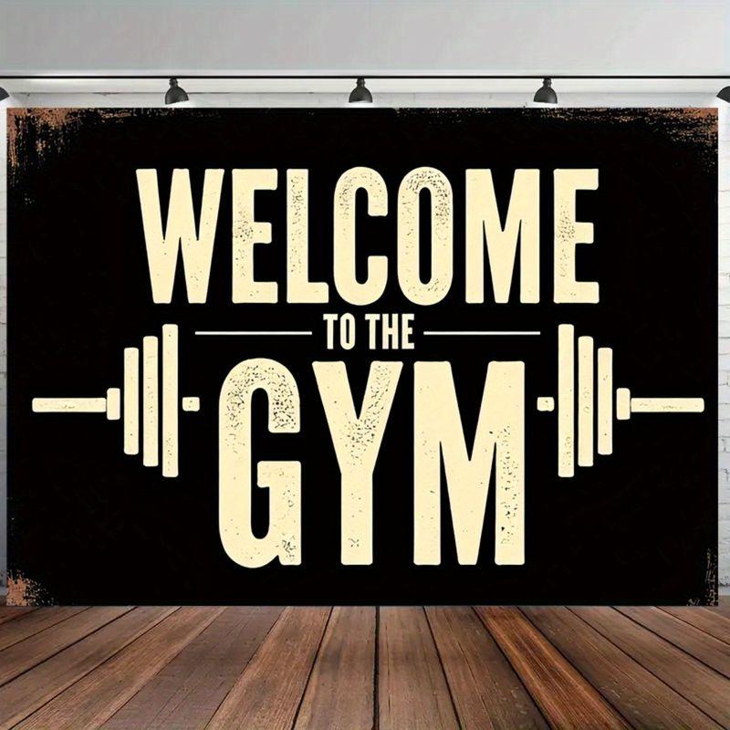 Vintage Vintage Barbell Fitness Slogan Tapestry Hanging Cloth Trendy Cool Wall Decoration Living Room Room Decoration