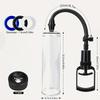 Male Vacuum Manual Penis Four-Piece Set with 3 Locking Essence Rings, Transparent Cylinder, and Black Hose, Durable Structure,