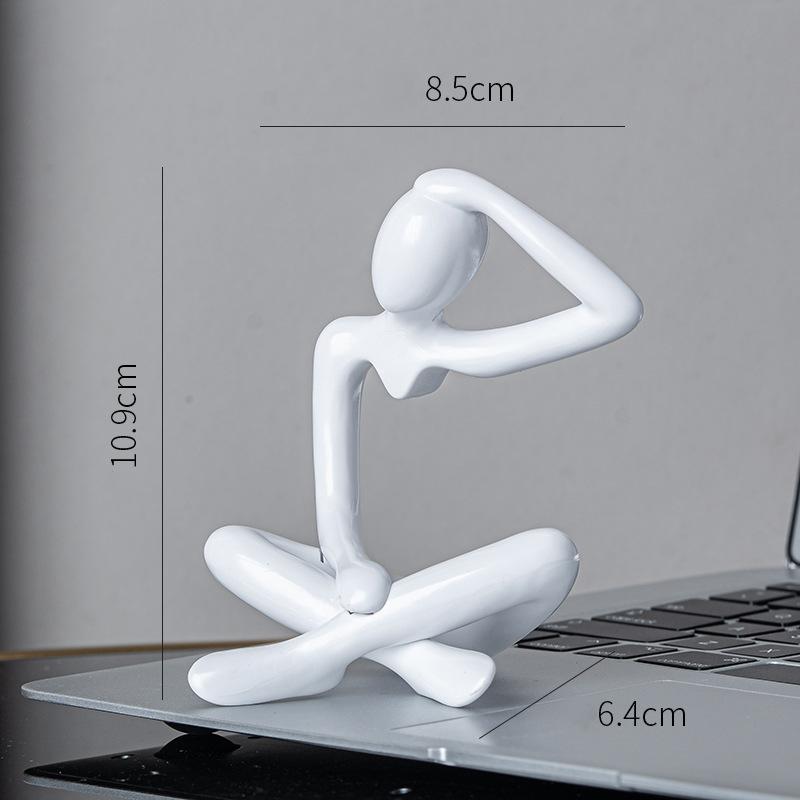 11cm Creative Plastic Abstract Figures Ornament Sculpture Study Room Statue Home Office Accessories Decoration Gift