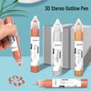 3D Waterproof Glass & Ceramic Outliner Pen, 30ml - Metal, No-Bake, Hand-Painted Stereoscopic Phone Case Painting Tool