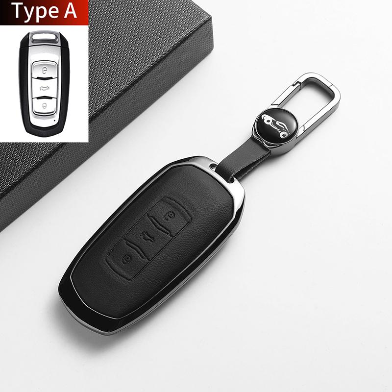 For Geely Emgrand 7 GX3 Atlas GS NL3 Gili Emgrand 7 EX7 GT GC9 Leather Metal Car Key Case Cover Key Protection Shell Accessories