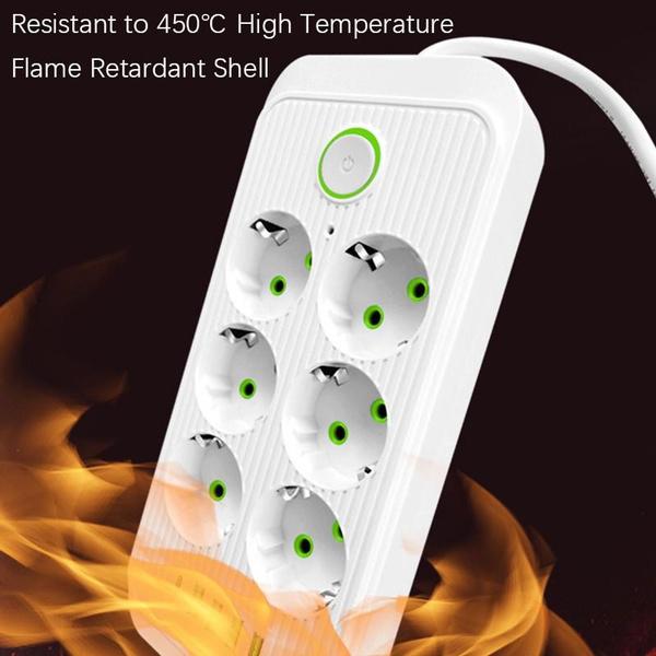 1PC Portable EU Plug Power Strip, 3/6 Widely Outlets with 5 USB Ports (1 USB C), Extension Socket for Travel Office Dorm Home