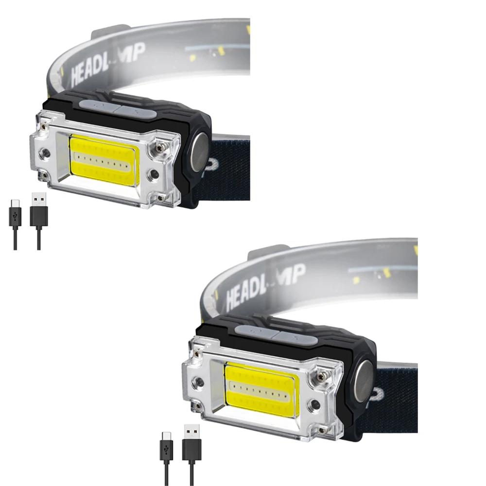 300LM LED Head Torch USB Charging IPX4 Waterproof Smart Head Flashlight 3 LEDs Motion Sensor for Outdoor Camping Fishing Running