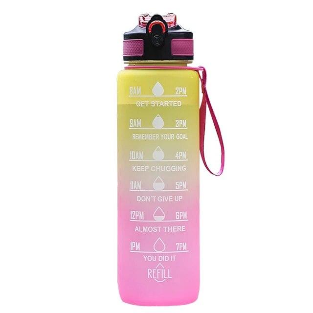 

1000 мл красочная матовая бутылка для воды, мотивационная бутылка для питья, спортивная бутылка для воды с маркером времени, портативные многоразовые чашки