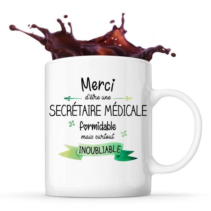 Mug - Merci - Secrétaire médicale - Céramique - 325 ml - Lave-vaisselle compatible