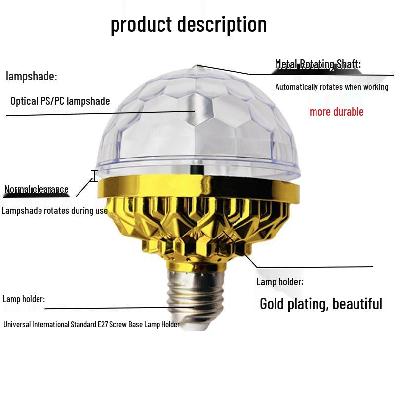 LED Rotating Magic Ball Light: Multi-Color Home, Stage & Festival Decor