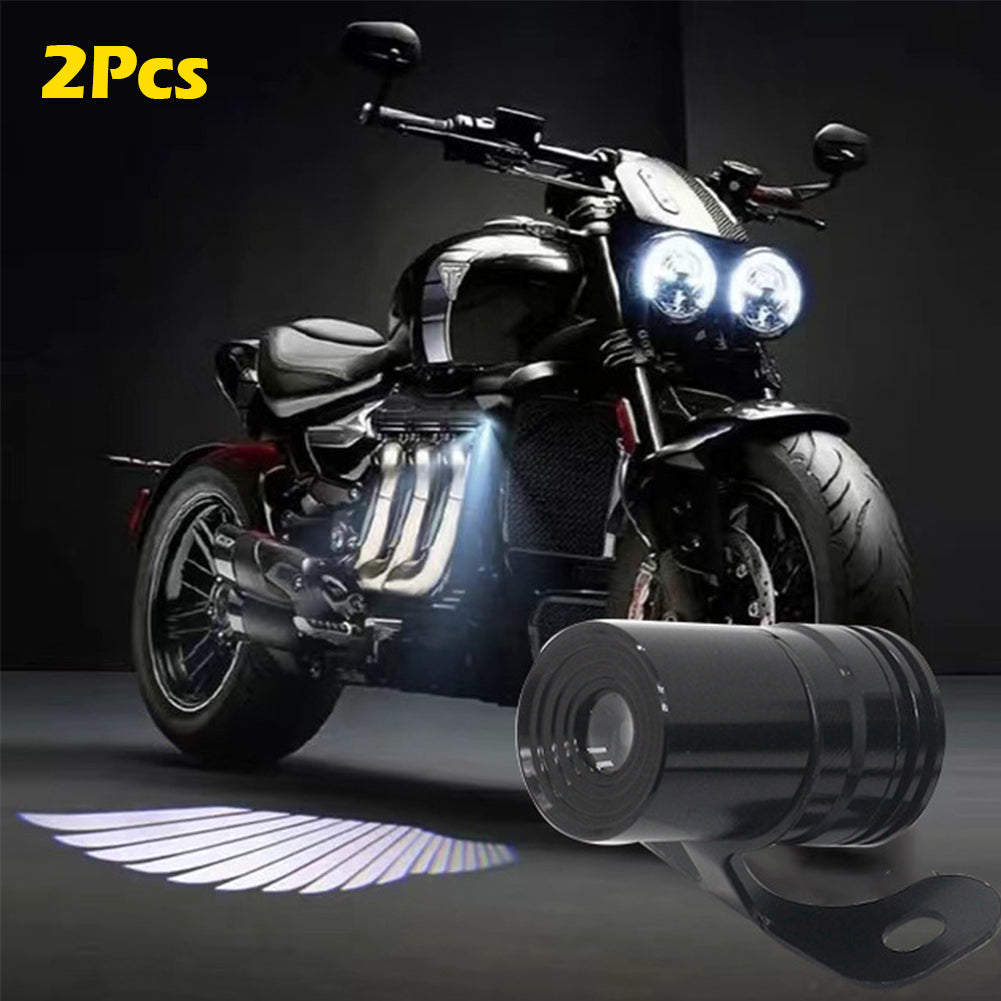 1Pair Motorcycle LED Welcome Light Angel Wings Style Projection Lights For Motorcycle Modified Decorative Lamps Wing Lights