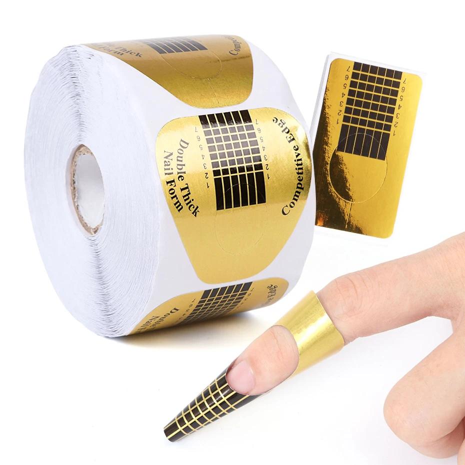 50-100pcs Nail Forms For Extension Gel French Nail Art Prolong Sticker Mold Stencil Tips Manicure Accessories Tools JINJ071-1