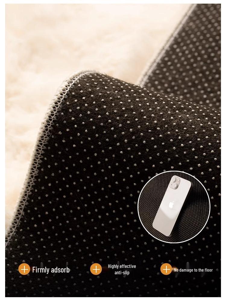 2024 Creme Blase Kunstkaninchenfell Teppich für Wohnzimmer, Sofa, Schlafzimmer, Bettseite, Boden oder Erker