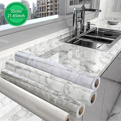 55cm Adhesive Wall Wallpaper Easy To Clean Peel Off Adhesive Tape Waterproof and Oil Resistant Kitchen Cabinets Wallpaper Home