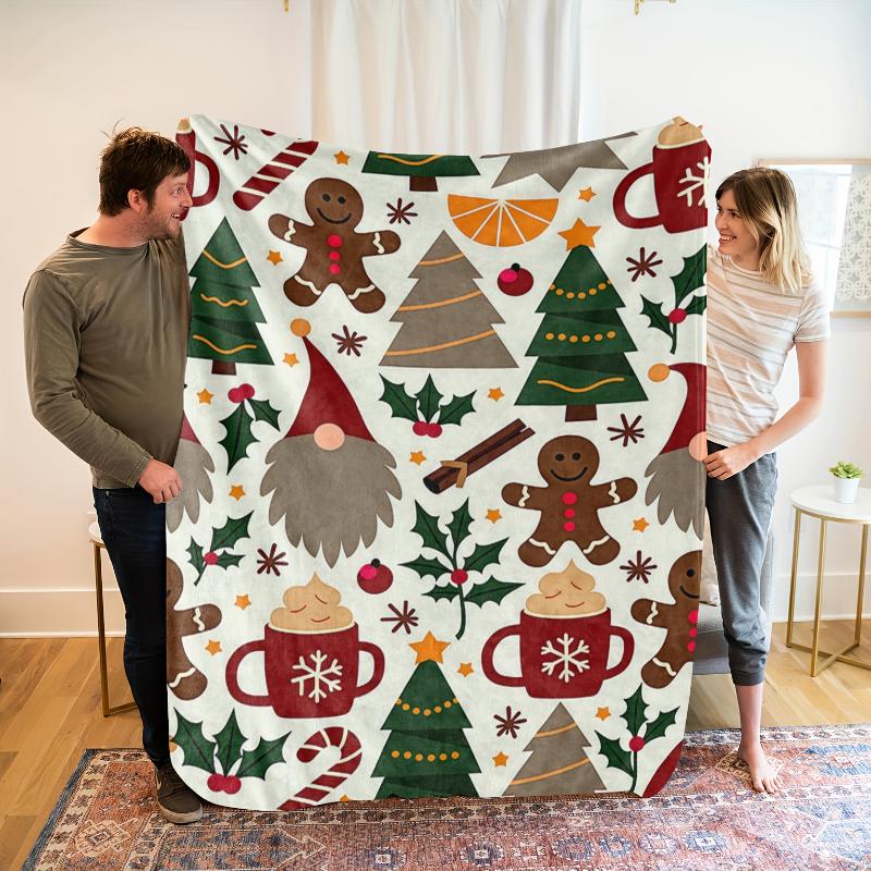 Blue Gradient Snowflake Christmas Print Throw Blanket,Soft While Resting On Bed,Fireplace Side,Home Lounge,Anniversary Present