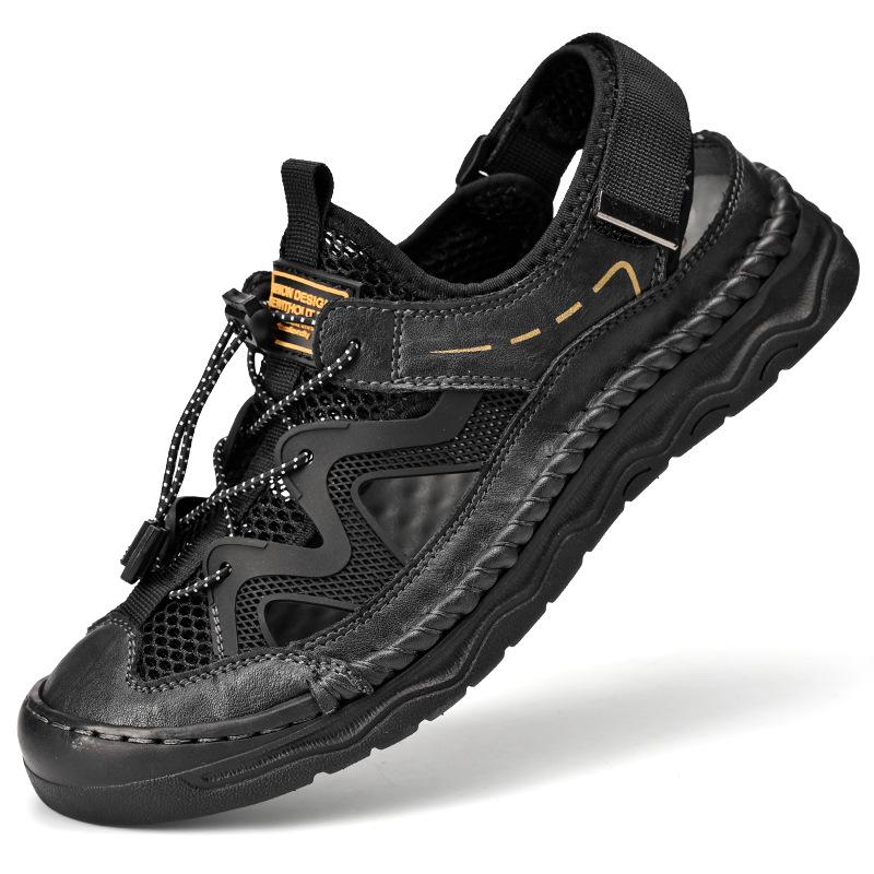 2025 Men s Breathable Closed-Toe Casual Sandals – Large Size Beach Slides 42