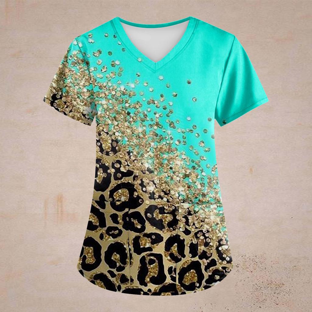 Summer Retro Leopard Print Women's Top Cute and Fun T-shirt