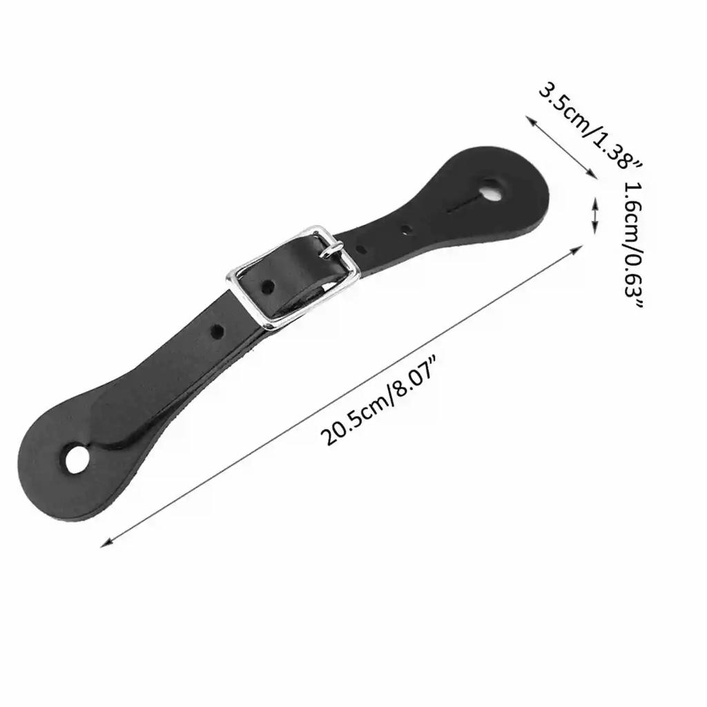 1 Pair Horse Riding Accessories Handmade Genuine Leather Equestrian Spur Strap