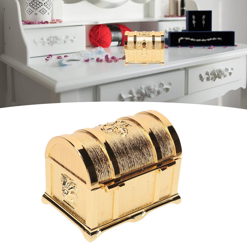 Vintage Jewelry Box Gold Color Retro   Zinc Alloy Scratch Proof Small Jewelry Box for Rings rrings Necklace