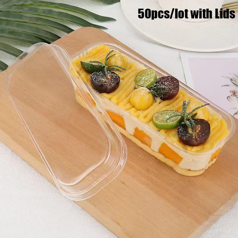 10/20/50Pcs Mini Loaf Deli Dessert Container For Desserts Cups Cake Box -300ML