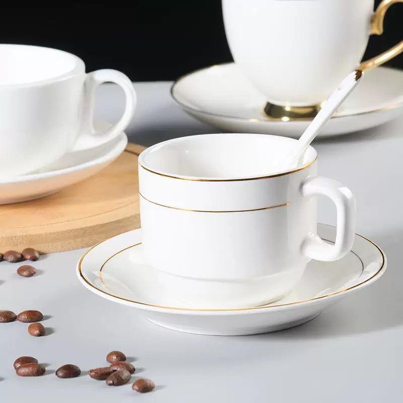 Ceramic coffee cup set handpainted goldpainted English cup saucer hotel coffee milk tea cup