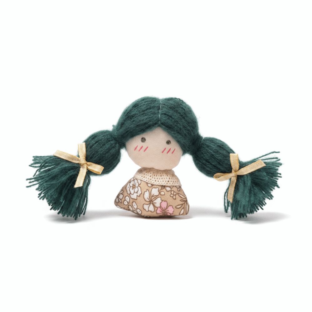 Plush Fabric Girl Doll Fabric Cotton Filled Mini Cartoon Doll Braid Girl Doll Spring