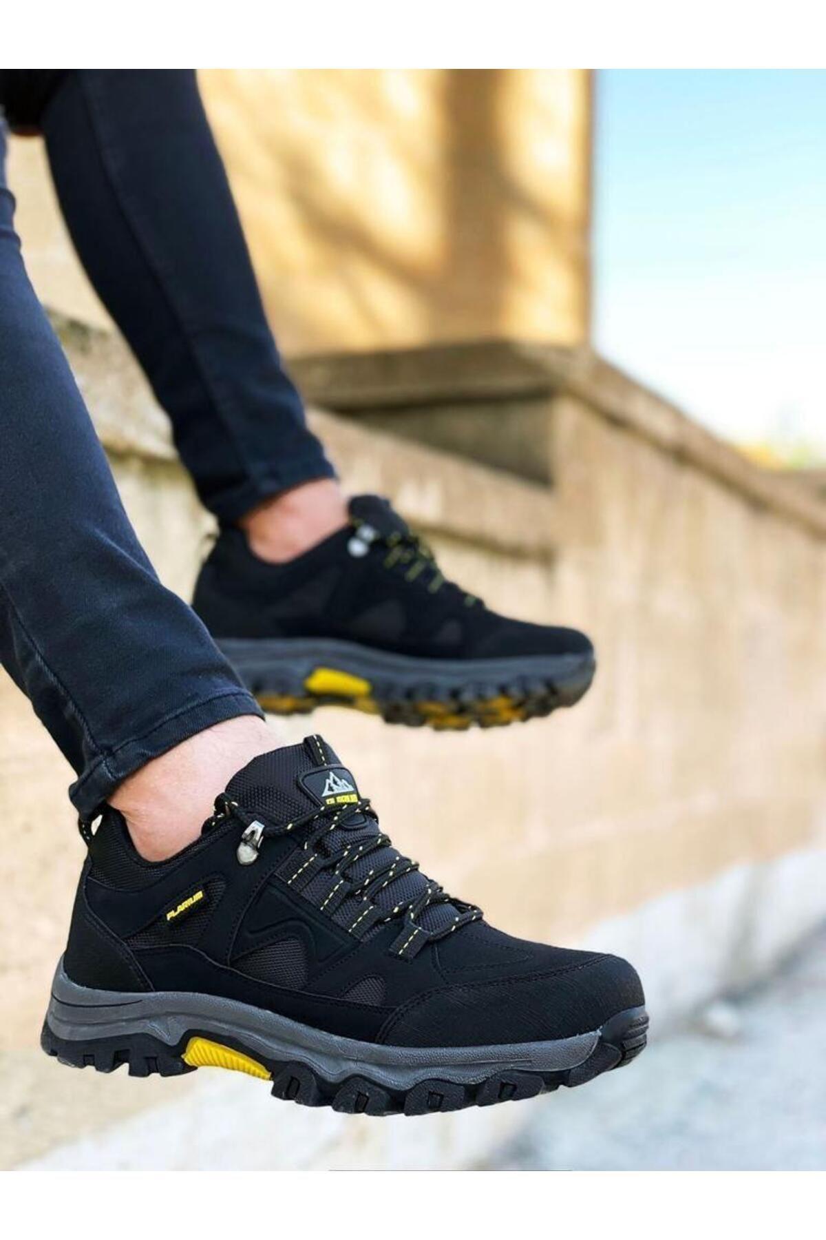 

Мужские современные стильные модные мужские черные желтые спортивные короткие ботинки 42