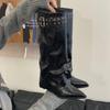 Small man taller pointed trouser boots women's autumn and winter new Spice Girl high-heeled boots tall knight