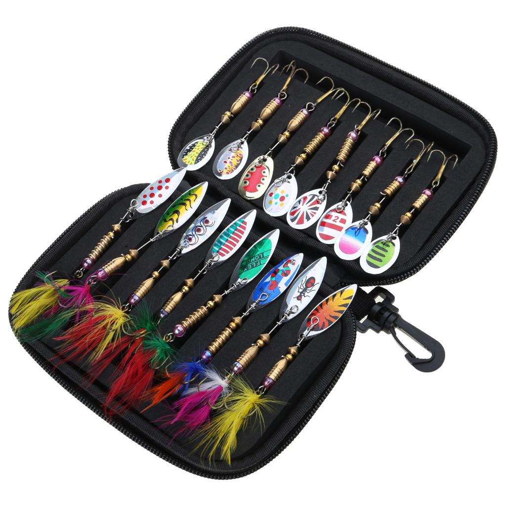 16Pcs Fishing Spoons Lures Sequins Baits Casting Fishing Lures Baits Fishing Lures Spinner Baits Metal Spoon Fish Lures