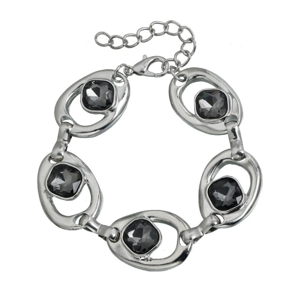 Exaggerated Necklace Bracelet Zinc Zinc Alloy Women s Fashion Jewelry Sparkling Rhinestone Necklace  Bride Style D