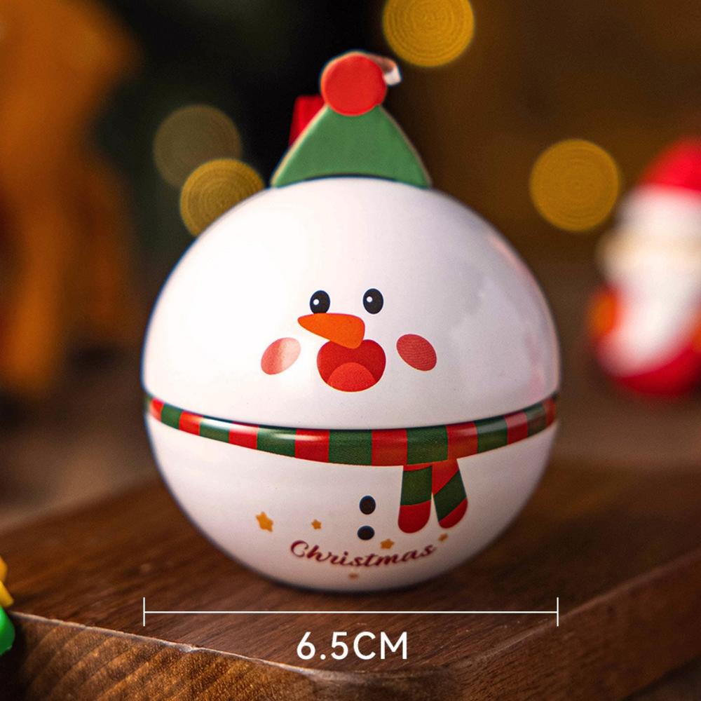 Santa Claus Decorations Tinned Iron Tin Ball Christmas Candy Box Multi Color Tree Hanging For Festive Events Holiday Gifts Home