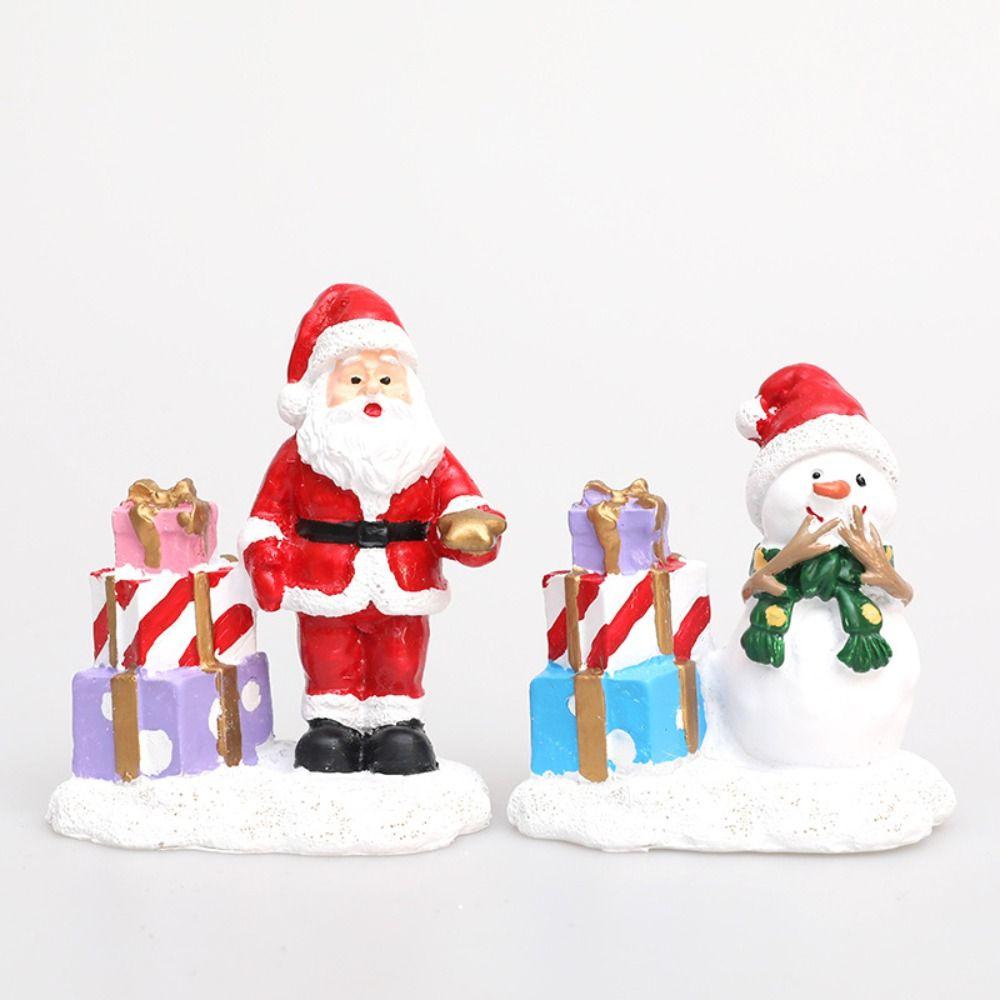 Realistic Santa Claus Gift Box Statue Cute Merry Christmas Decorations  Children Gifts